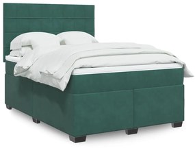 ΚΡΕΒΑΤΙ BOXSPRING ΜΕ ΣΤΡΩΜΑ ΣΚΟΥΡΟ ΠΡΑΣΙΝΟ 160X200ΕΚ. ΒΕΛΟΥΔΙΝΟ 3290957