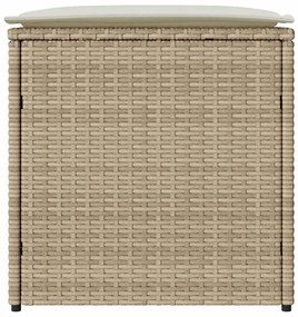 vidaXL Κουτί Μαξιλαριών Μπεζ 50 x 50 x 50 cm συνθετικό ρατάν