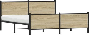 vidaXL Σκελετός Κρεβ. Χωρίς Στρώμα Sonoma Δρυς 193x203 εκ. Μεταλλικό