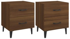 vidaXL Κομοδίνα 2 τεμ. Καφέ Δρυς 40 x 35 x 47,5 εκ.