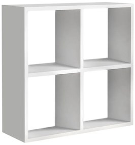 Megapap Βιβλιοθήκη Από Μελαμίνη Cube Λευκό