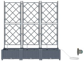 vidaXL Ζαρντινιέρες κήπου Ανοιχτό γκρι 120 x 40 x 126 cm Ατσάλι