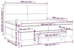 Κρεβάτι Boxspring με Στρώμα Γκρι 200x200 εκ. Συνθετικό Δέρμα - Γκρι