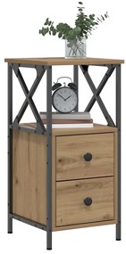 vidaXL Κομοδίνα 2 τεμ Artisan Oak 34x35,5x70 cm Κατασκευασμένο ξύλο