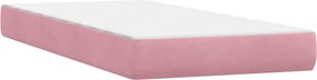 vidaXL Box Spring κρεβάτι με στρώματα ροζ 180x210 cm Βελούδινο