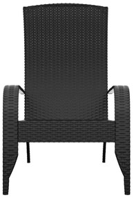 vidaXL Πολυθρόνα Κήπου Adirondack Μαύρη από Συνθετικό Ρατάν