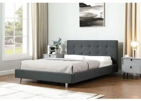 Epiplo World Carter ντυμένο διπλό κρεβάτι 174x217εκ. ( για στρώμα 160x200εκ. ) Γκρι σκούρο με ανατομικό πλαίσιο BEST-451289379