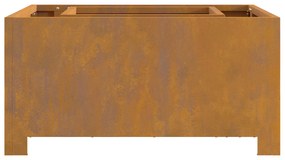 vidaXL Φωτιά Πίθα Στρα square 60x60x30 εκ Α weathering ατσάλι