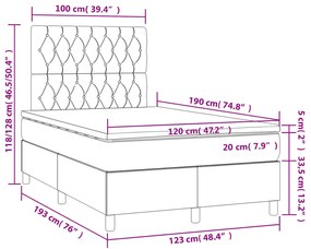 ΚΡΕΒΑΤΙ BOXSPRING ΜΕ ΣΤΡΩΜΑ ΑΝΟΙΧΤΟ ΓΚΡΙ 120X190 ΕΚ. ΥΦΑΣΜΑΤΙΝΟ 3269951