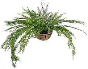 Τεχνητό Κρεμαστό Φυτό Fern 20624 45cm Brown-Green GloboStar Coconut,Πολυαιθυλένι