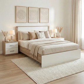 Σετ Κρεβατοκάμαρας Athos Sonoma Λευκό με Κρεβάτι 140x200εκ Σετ 3τεμ