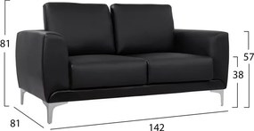 ΣΕΤ ΣΑΛΟΝΙΟΥ 2ΤΜΧ KENZIE ΜΕ ΜΑΥΡΟ PU HM11284.01