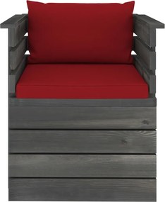 vidaXL Πολυθρόνα Κήπου από Ξύλο Πεύκου με Μαξιλάρια