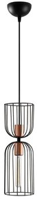 Φωτιστικό Οροφής Nezgep 584TTM1164 14x14x140cm 1xE27 40W Black-Copper Opviq
