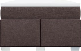 vidaXL Κρεβάτι Boxspring με Στρώμα Σκούρο Καφέ 120x190 εκ Υφασμάτινο