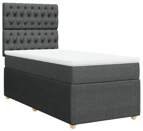 ΚΡΕΒΑΤΙ BOXSPRING ΜΕ ΣΤΡΩΜΑ ΣΚΟΥΡΟ ΓΚΡΙ 90X200 ΕΚ. ΥΦΑΣΜΑΤΙΝΟ 3291947