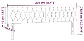 Κεφαλάρι Κρεβατιού LED Ροζ 200x7x78/88 εκ. Βελούδινο 3122019