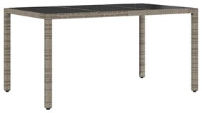 vidaXL Σέτ φαγητού για κήπο 7 pcs Γκρι συνθετικό ρατάν