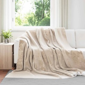vidaXL Κουβέρτα Μπεζ 240 x 270 εκ. Μαλλί