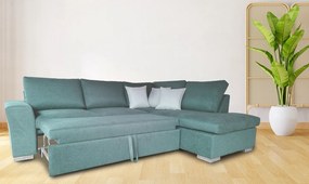 Γωνιακός Καναπές-Κρεβάτι Logan με αποθηκευτικό χώρο 280x200x95cm Μέντα – Δεξιά Γωνία – VAS5896