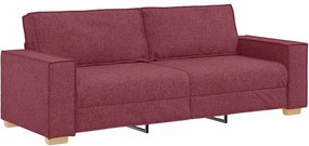 vidaXL Τριθέσιος Καναπές Κόκκινος 180 εκ. από Ύφασμα