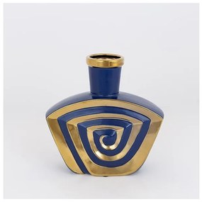 Βάζο Κεραμικό Σκούρο Μπλε-Χρυσό 23.2x6.8x23.5cm 752-20342 Estheti-752-20342-Μπλε 752-20342