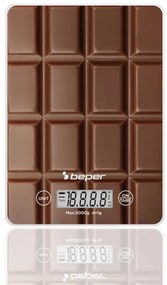 Ηλεκτρoνική ζυγαριά Beper P102BIL002, 5 kg, μπαταρία CR2032, οθόνη LCD, Tare, Αυτόματο κλείσιμο, Καφέ