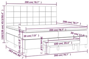 Κρεβάτι Boxspring με Στρώμα Taupe 200x200 εκ. Υφασμάτινο - Μπεζ-Γκρι