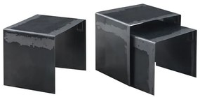 ΕΜ700 IRON Set 3 Τραπεζάκια Βοηθητικά, Μέταλλο Βαφή Antique Black  45x40x45_ 43x38x41_ 41x36x37cm Τραπεζάκι Βοηθητικό,  Μαύρο, , 1 Τεμάχιο