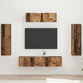 vidaXL Ντουλάπι TV 5 pcs Παλιό ξύλο