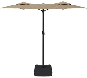 vidaXL Ομπρέλα Κήπου με Διπλή Κορυφή Taupe 316 x 145 εκ.