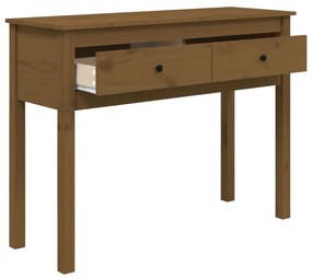 vidaXL Τραπέζι κονσόλα Καφέ μελί 100x35x75 εκ. Μασίφ Ξύλο Πεύκου