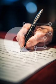 Intra Συλλεκτικό Ξύλινο Παζλ Plywood  4mm - Γραφή στο χέρι με στυλό σε χαρτί Σε Ξύλινο Κουτί - Διαστάσεις: 10x10 cm – 25 κομμάτια