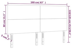 vidaXL Κεφαλάρι Κρεβατιού LED Σκούρο Καφέ 160x5x118/128εκ. Υφασμάτινο