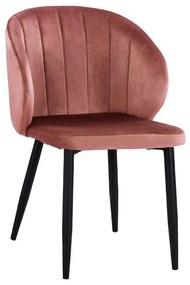 ARMCHAIR  VELVET DUSTY PINK WITH METAL FRAME 52x55x80Y cm.