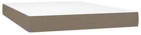 ΚΡΕΒΑΤΙ BOXSPRING ΜΕ ΣΤΡΩΜΑ &amp; LED TAUPE 140X190 ΕΚ. ΥΦΑΣΜΑΤΙΝΟ 3133073