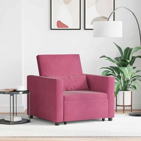 vidaXL Μονός καναπές-κρεβάτι Μπορντό 90 x 165 x 87 εκ. Βελούδο