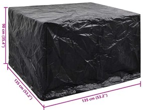 vidaXL Κάλυμμα Επίπλων Κήπου με 8 Κρίκους 135 x 135 x 90 εκ.
