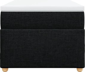 vidaXL Κρεβάτι Boxspring με Στρώμα Μαύρο 90x190 εκ.Υφασμάτινο