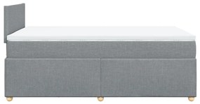 Κρεβάτι Boxspring με Στρώμα Ανοιχτό Γκρι 120x190 εκ. Υφασμάτινο - Γκρι