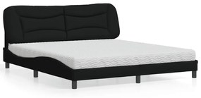 Κρεβάτι Μαύρο 180x200 εκ. Υφασμάτινο - Μαύρο