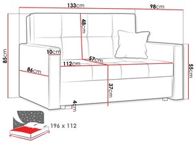 Καναπές κρεβάτι Columbus 105, Αριθμός θέσεων: 2, Αποθηκευτικός χώρος, 85x133x98cm, 56 kg, Πόδια: Μέταλλο, Έπιπλα ήδη συναρμολογημένα | Epipla1.gr