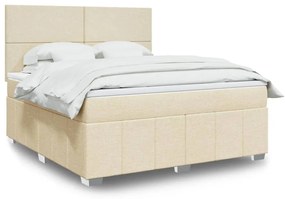 vidaXL Κρεβάτι Boxspring με Στρώμα Κρεμ 180x200 εκ. Υφασμάτινο