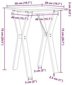 ΤΡΑΠΕΖΙ ΤΡΑΠΕΖΑΡΙΑΣ ΠΛΑΙΣΙΟ Υ50X50X75ΕΚ ΜΑΣΙΦ ΠΕΥΚΟ/ΧΥΤΟΣΙΔΗΡΟΣ 3282713