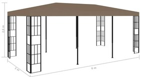 vidaXL Κιόσκι Taupe 6 x 3 μ.