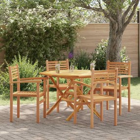 vidaXL Καρέκλες κήπου που σωριάζονται 4 pcs Καφέ 55.5 x 55.5 x 90 εκ.