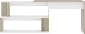 vidaXL Γραφείο Γωνιακό Λευκό/Sonoma Δρυς 200 x 50 x 76 εκ. Επεξ. Ξύλο