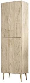 Στήλη Μπάνιου Berlin 845HCT5598 60x35x200cm Travertine Beige Μοριοσανίδα, Μελαμίνη