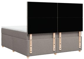 vidaXL Κρεβάτι Boxspring με Στρώμα Taupe 180x200 εκ. Υφασμάτινο