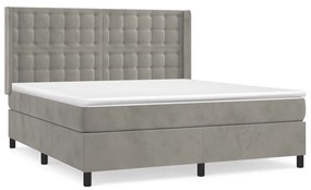 ΚΡΕΒΑΤΙ BOXSPRING ΜΕ ΣΤΡΩΜΑ ΑΝΟΙΧΤΟ ΓΚΡΙ 180X200 ΕΚ. ΒΕΛΟΥΔΙΝΟ 3132933